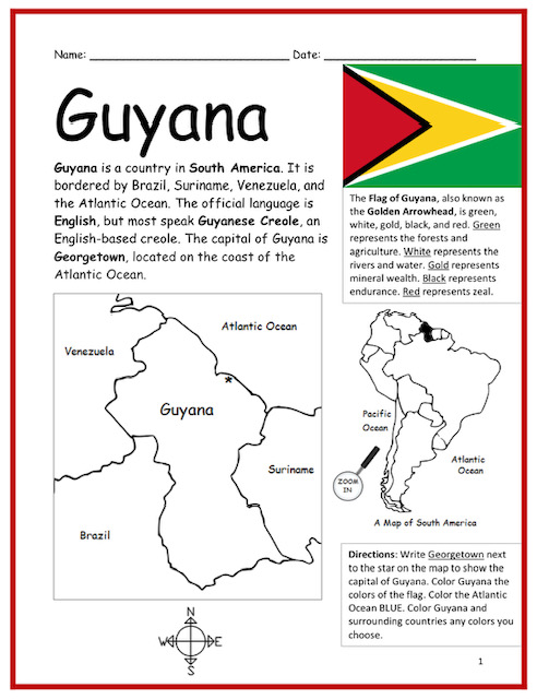 guyana-introductory-geography-worksheet